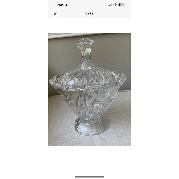 Oasis Crystal Bohemia Lead Crystal Candy Dish With Lid From Poland 10” H VINTAGE - Picture 1 of 6